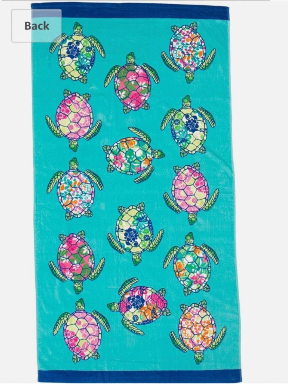 2 pc Cynthia Rowley Sea Turtle Beach Towel Set Hawaiian Tropical Floral Pool Spa - Picture 5 of 15
